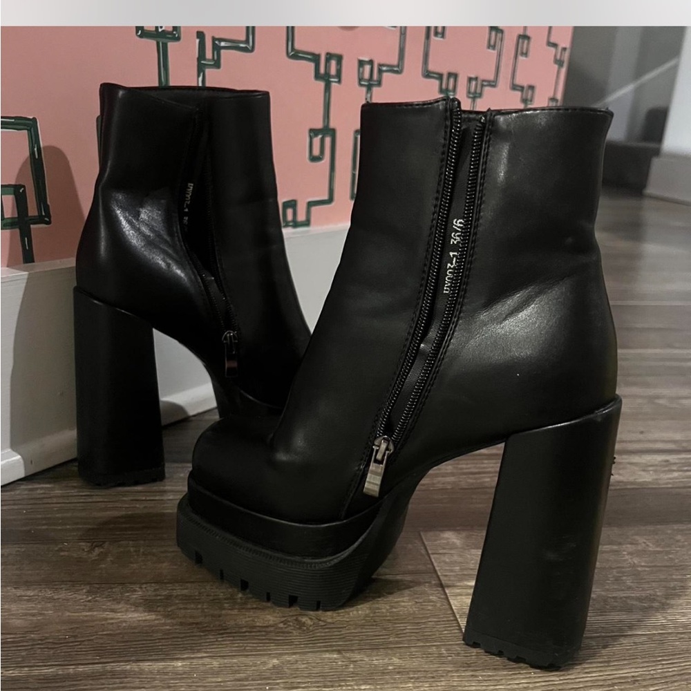 black platform boots